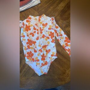 Carter's Orange and Yellow Floral Rashguard